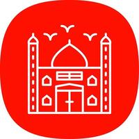 Mosque Line Curve Icon Design vector