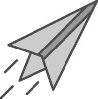 Paper Plane Line Filled Greyscale Icon Design vector