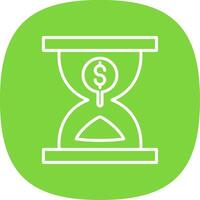 Sand Timer Line Curve Icon Design vector