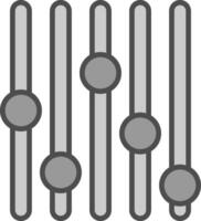 Volume Line Filled Greyscale Icon Design vector