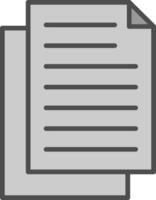 Document Line Filled Greyscale Icon Design vector