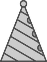 sombrero línea lleno escala de grises icono diseño vector