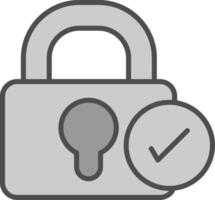 Password Line Filled Greyscale Icon Design vector