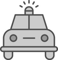 policía coche línea lleno escala de grises icono diseño vector