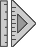 Ruler Line Filled Greyscale Icon Design vector