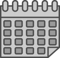 calendario línea lleno escala de grises icono diseño vector