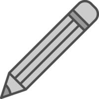 Pencil Line Filled Greyscale Icon Design vector