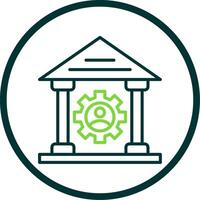 Saw Machine Line Circle Icon Design vector