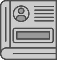 Contact Book Line Filled Greyscale Icon Design vector