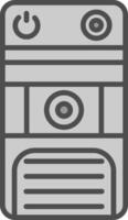 Cpu Line Filled Greyscale Icon Design vector