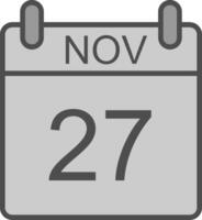 November Line Filled Greyscale Icon Design vector