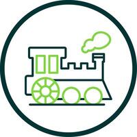 Steam Train Line Circle Icon Design vector