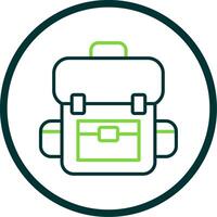 School Satchel Line Circle Icon Design vector