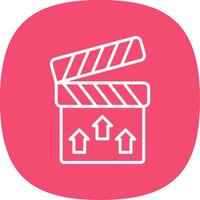 Clapperboard Line Curve Icon Design vector