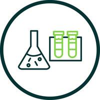 Science Beaker Line Circle Icon Design vector