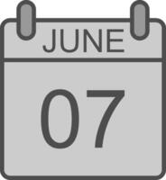 June Line Filled Greyscale Icon Design vector