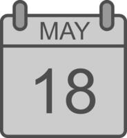 May Line Filled Greyscale Icon Design vector