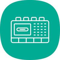 Tape Recorder Line Curve Icon Design vector