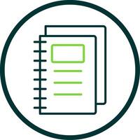 Notebook Line Circle Icon Design vector
