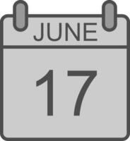 June Line Filled Greyscale Icon Design vector