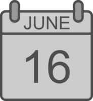 June Line Filled Greyscale Icon Design vector