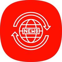 News Report Line Curve Icon Design vector