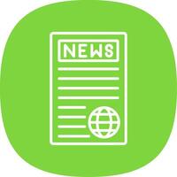 News Report Line Curve Icon Design vector