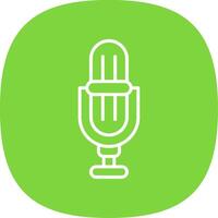 Microphone Line Curve Icon Design vector