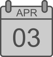 April Line Filled Greyscale Icon Design vector