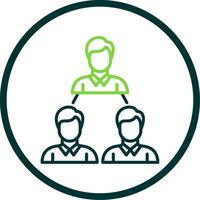 Workforce Management Line Circle Icon Design vector