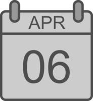 April Line Filled Greyscale Icon Design vector