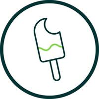 Ice Cream Bite Line Circle Icon Design vector