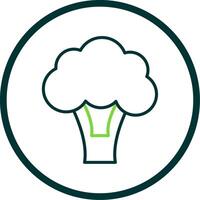 Broccoli Line Circle Icon Design vector