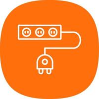 Extension Cable Line Curve Icon Design vector