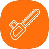 Chainsaw Line Curve Icon Design vector