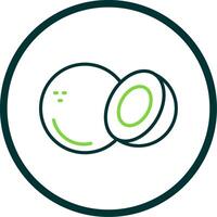 Coconut Line Circle Icon Design vector