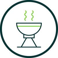 Grill Line Circle Icon Design vector