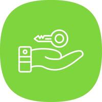 Hand Over Line Curve Icon Design vector