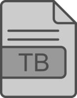 TB File Format Line Filled Greyscale Icon Design vector