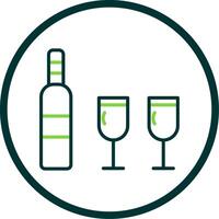 vino línea circulo icono diseño vector