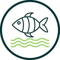 Sea Life Line Circle Icon Design vector