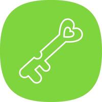 Love Key Line Curve Icon Design vector