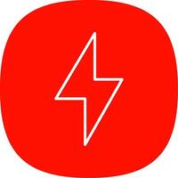 Thunder Bolt Line Curve Icon Design vector