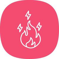 Electric Fire Line Curve Icon Design vector