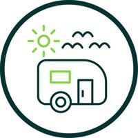 Trailer park Line Circle Icon Design vector