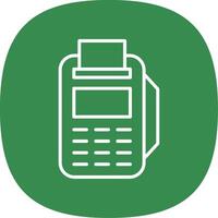 Pos Terminal Line Curve Icon Design vector