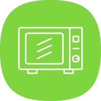 Microwave Line Curve Icon Design vector