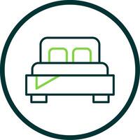 Bedroom Line Circle Icon Design vector