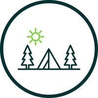 Camping Line Circle Icon Design vector