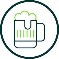 cerveza línea circulo icono diseño vector